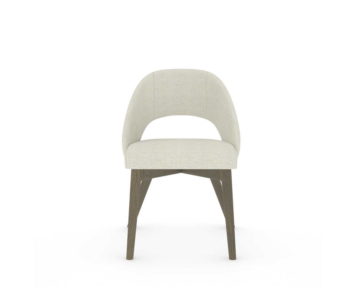 Canadel Downtown Curv Dining Chair in Shadow, TW Fabric, front view