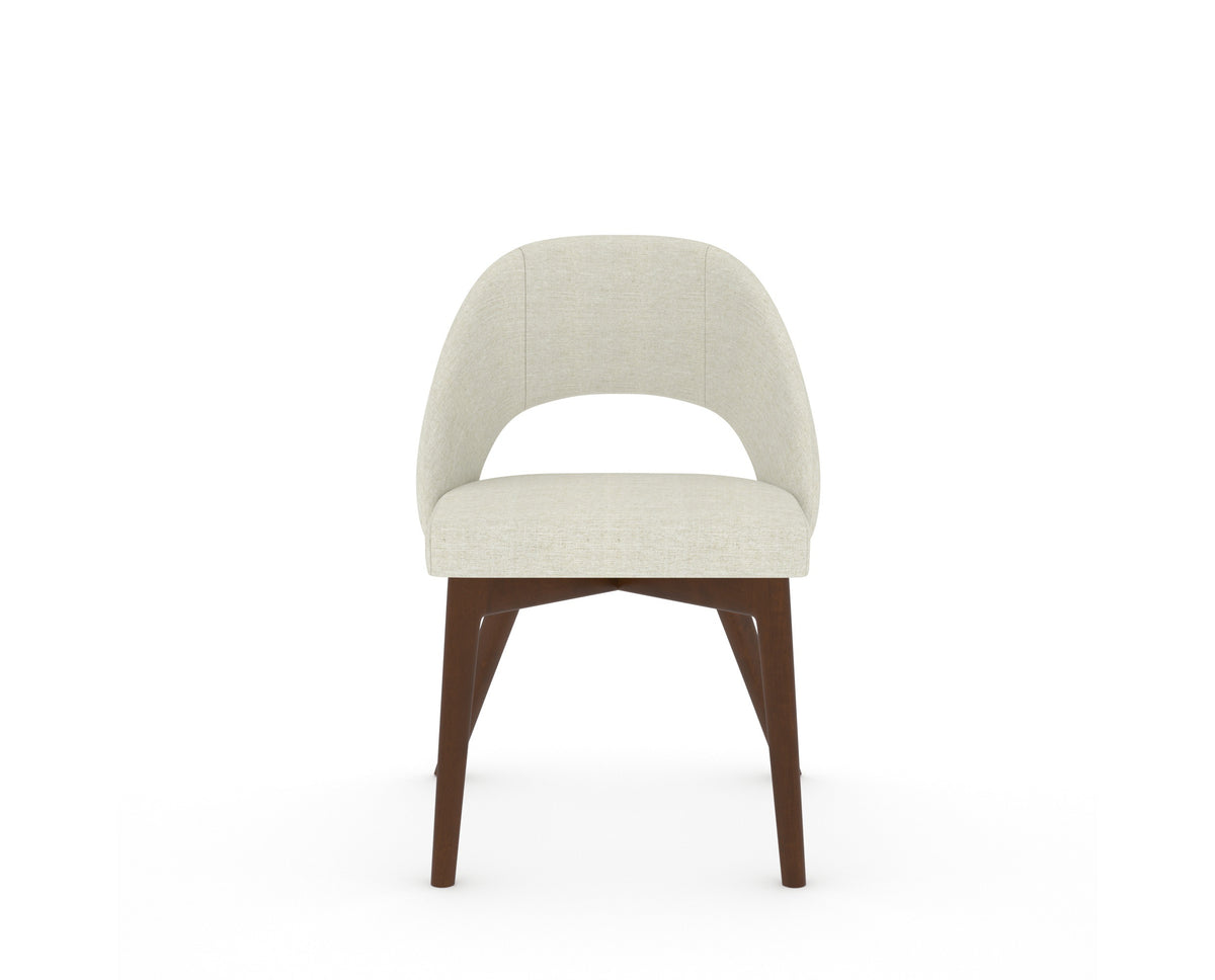 Canadel Downtown Curv Dining Chair in Cognac Washed, TW Fabric, front view