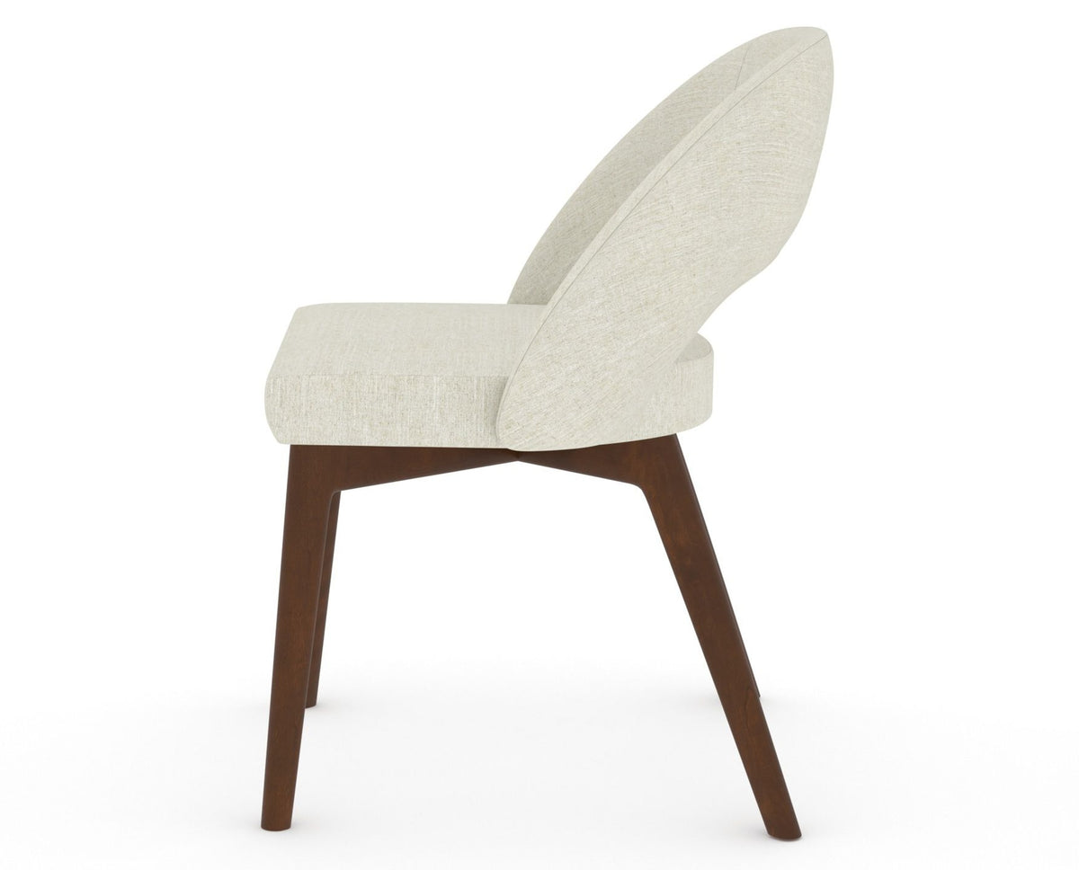 Canadel Downtown Curv Dining Chair in Cognac Washed, TW Fabric, side view