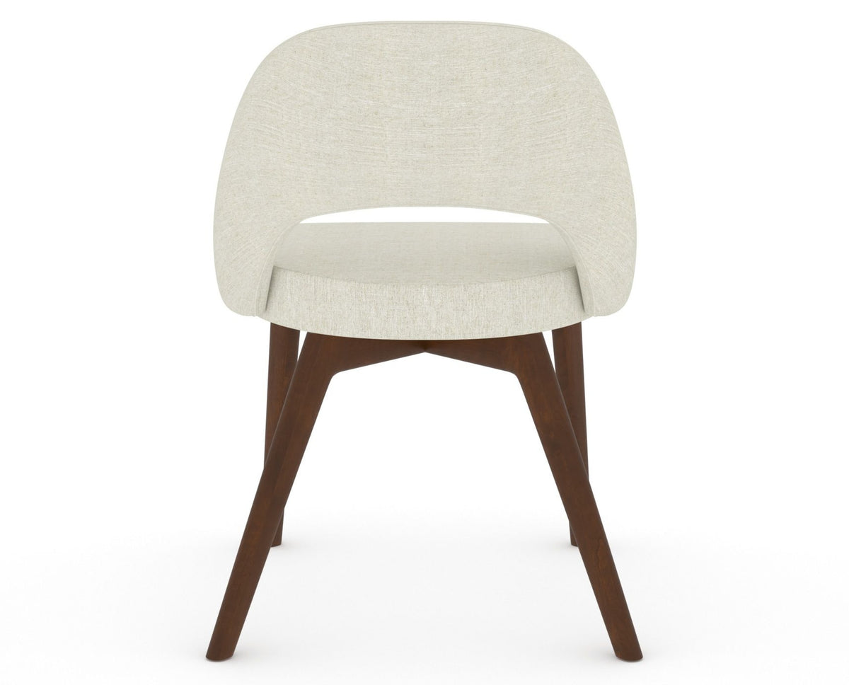 Canadel Downtown Curv Dining Chair in Cognac Washed, TW Fabric, back view