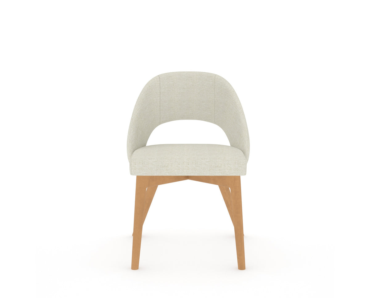 Canadel Downtown Curv Dining Chair in Caramel Washed, TW Fabric, front view
