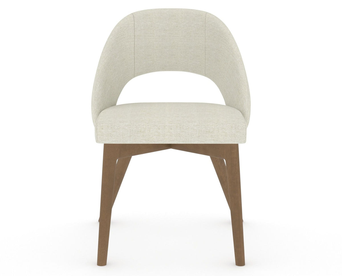 Canadel Downtown Curv Dining Chair in Pecan Washed, TW Fabric, front view