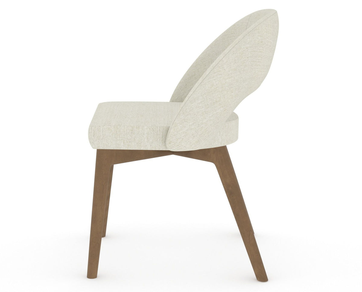 Canadel Downtown Curv Dining Chair in Pecan Washed, TW Fabric, side view