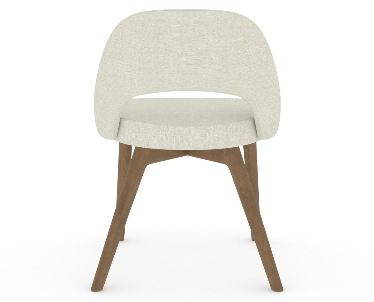 Canadel Downtown Curv Dining Chair in Pecan Washed, TW Fabric, back view