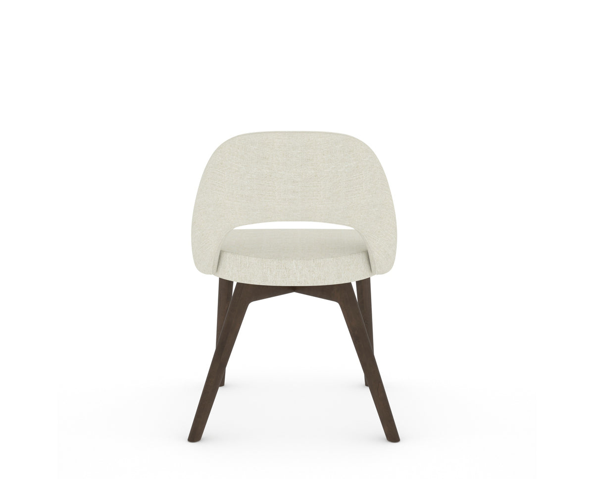 Canadel Downtown Curv Dining Chair in Hazelnut Washed, TW Fabric, back view