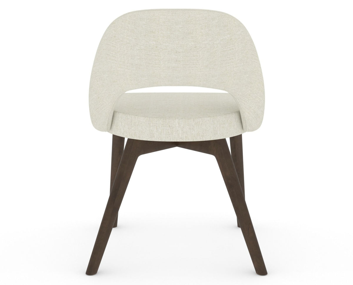 Canadel Downtown Curv Dining Chair in Hazelnut Washed, TW Fabric, back view