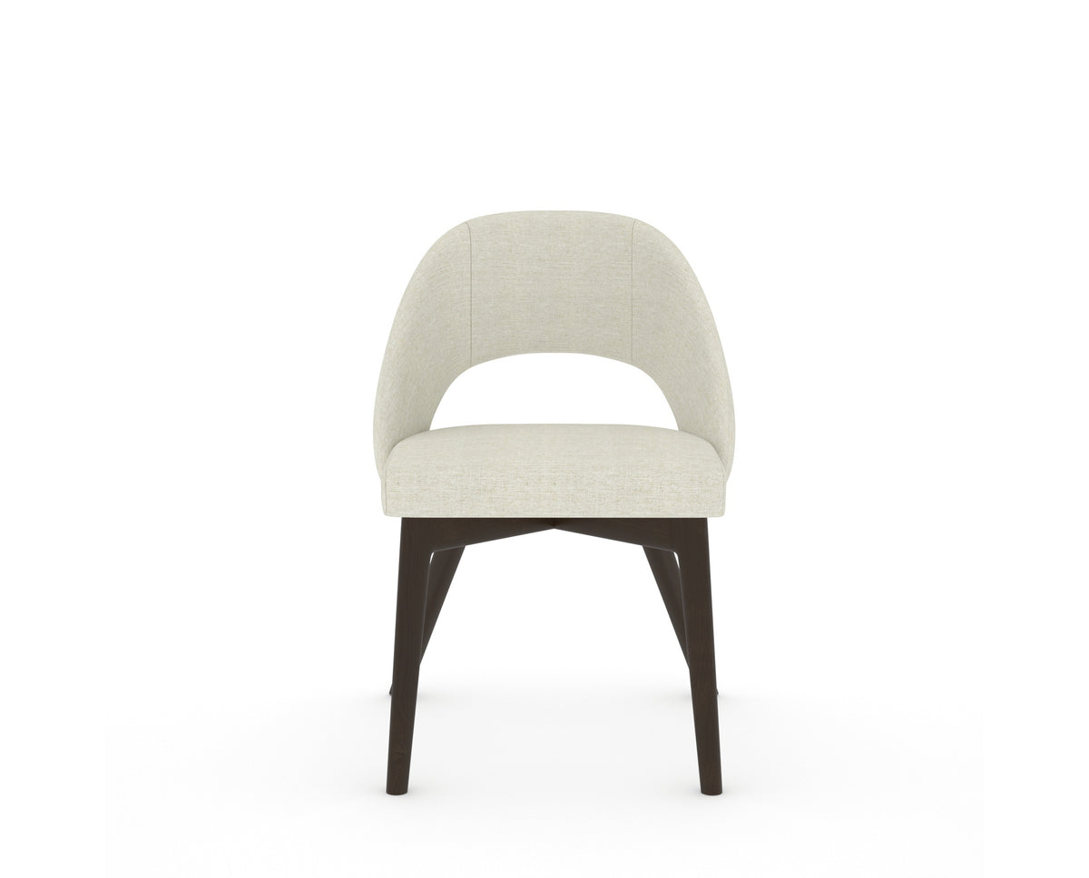 Canadel Downtown Curv Dining Chair in Davy's Grey, TW Fabric, front view
