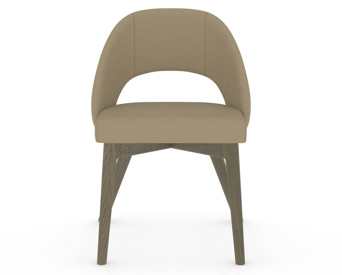 Canadel Downtown Curv Dining Chair in Shadow, XY Faux Leather, front view