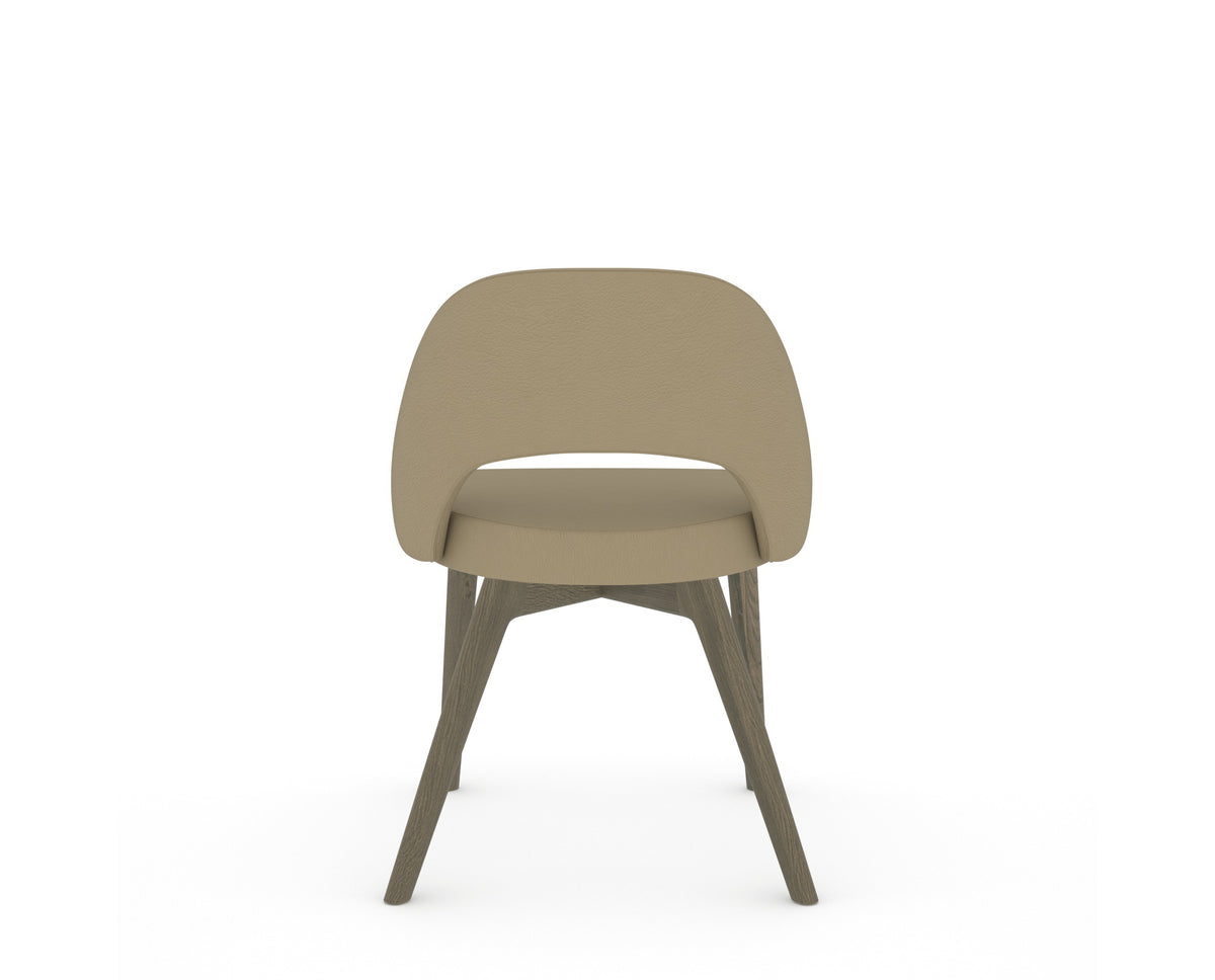 Canadel Downtown Curv Dining Chair in Shadow, XY Faux Leather, back view