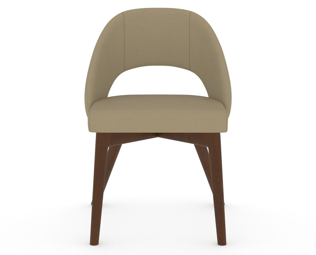 Canadel Downtown Curv Dining Chair in Cognac Washed, XY Faux Leather, front view