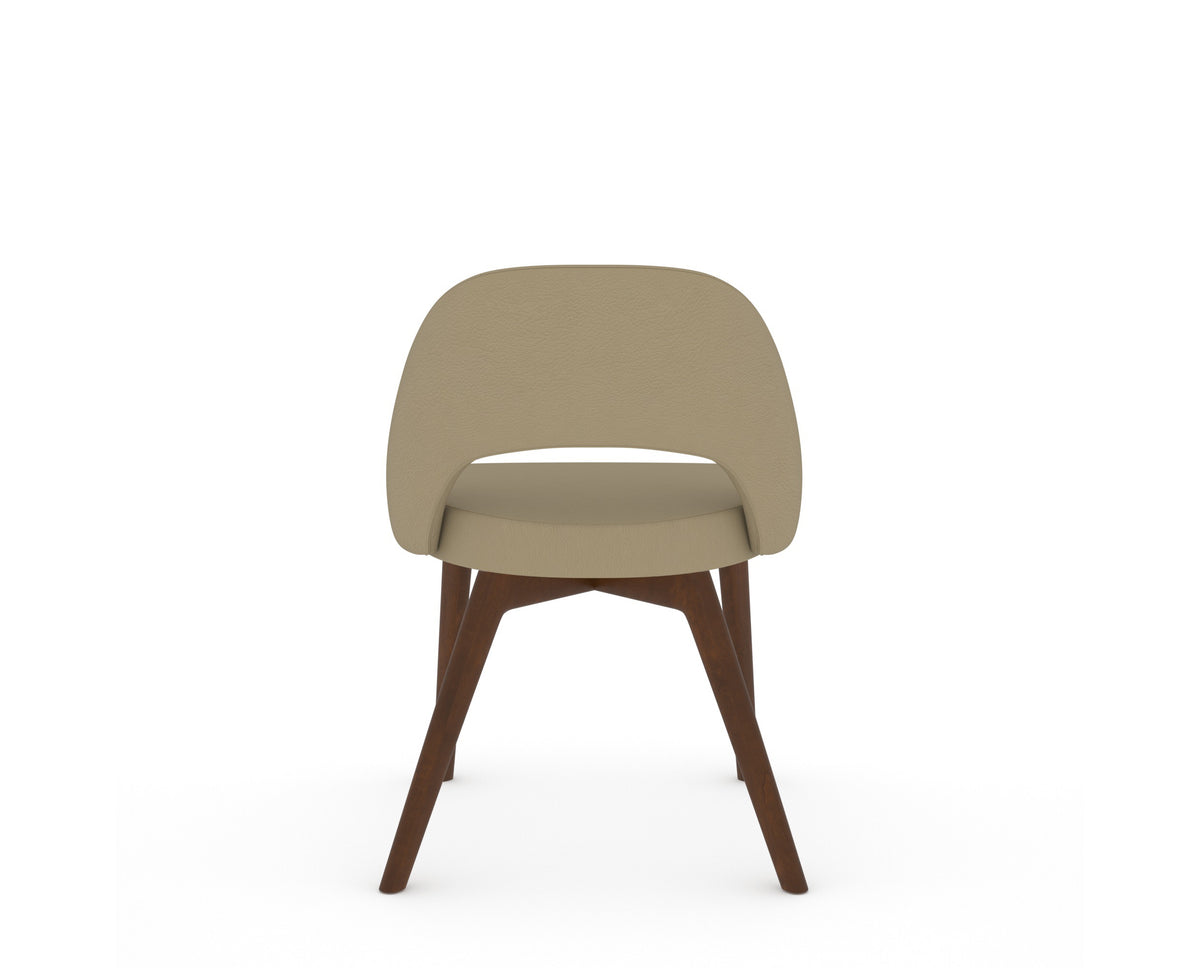 Canadel Downtown Curv Dining Chair in Cognac Washed, XY Faux Leather, back view