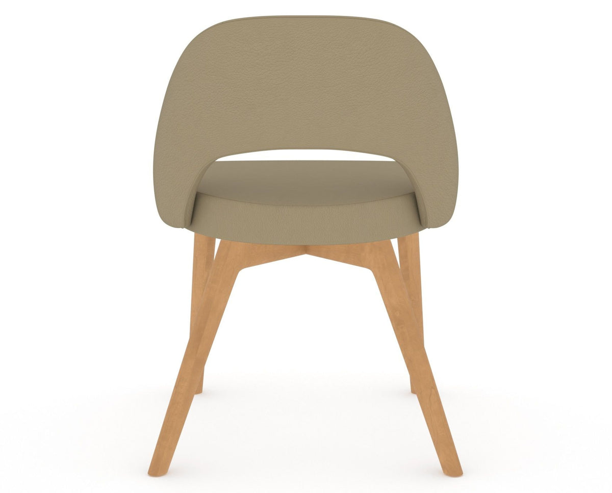 Canadel Downtown Curv Dining Chair in Caramel Washed, XY Faux Leather, back view