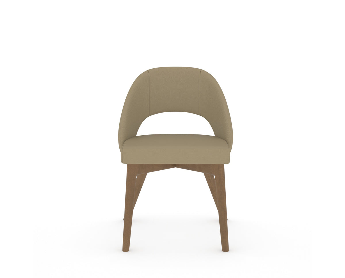 Canadel Downtown Curv Dining Chair in Pecan Washed, XY Faux Leather, front view