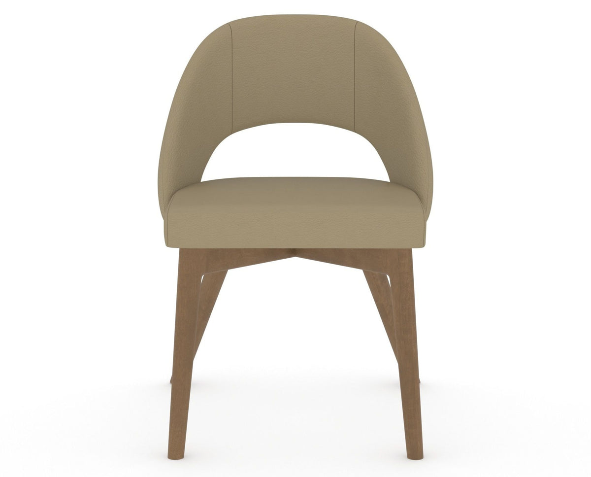 Canadel Downtown Curv Dining Chair in Pecan Washed, XY Faux Leather, front view