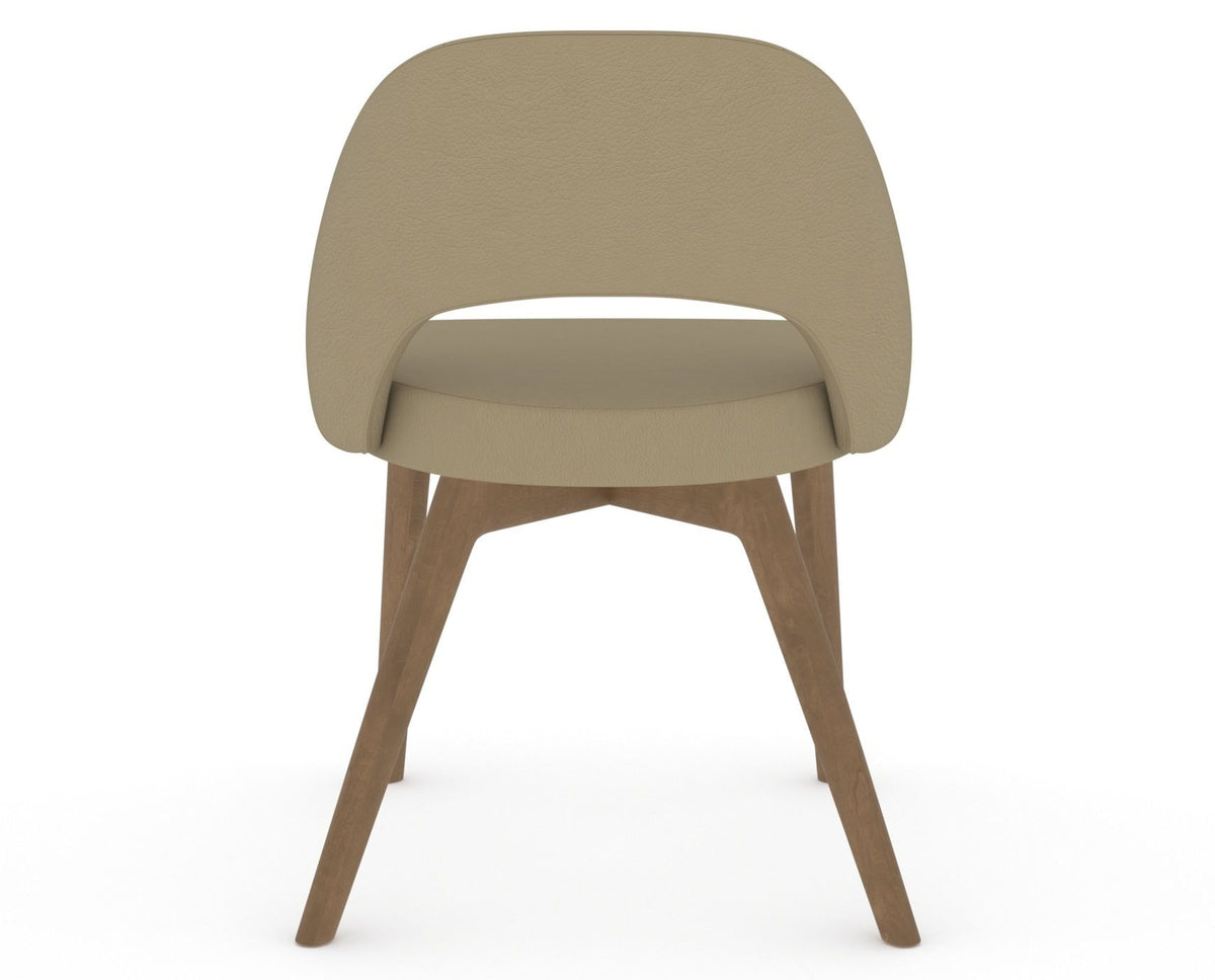 Canadel Downtown Curv Dining Chair in Pecan Washed, XY Faux Leather, back view
