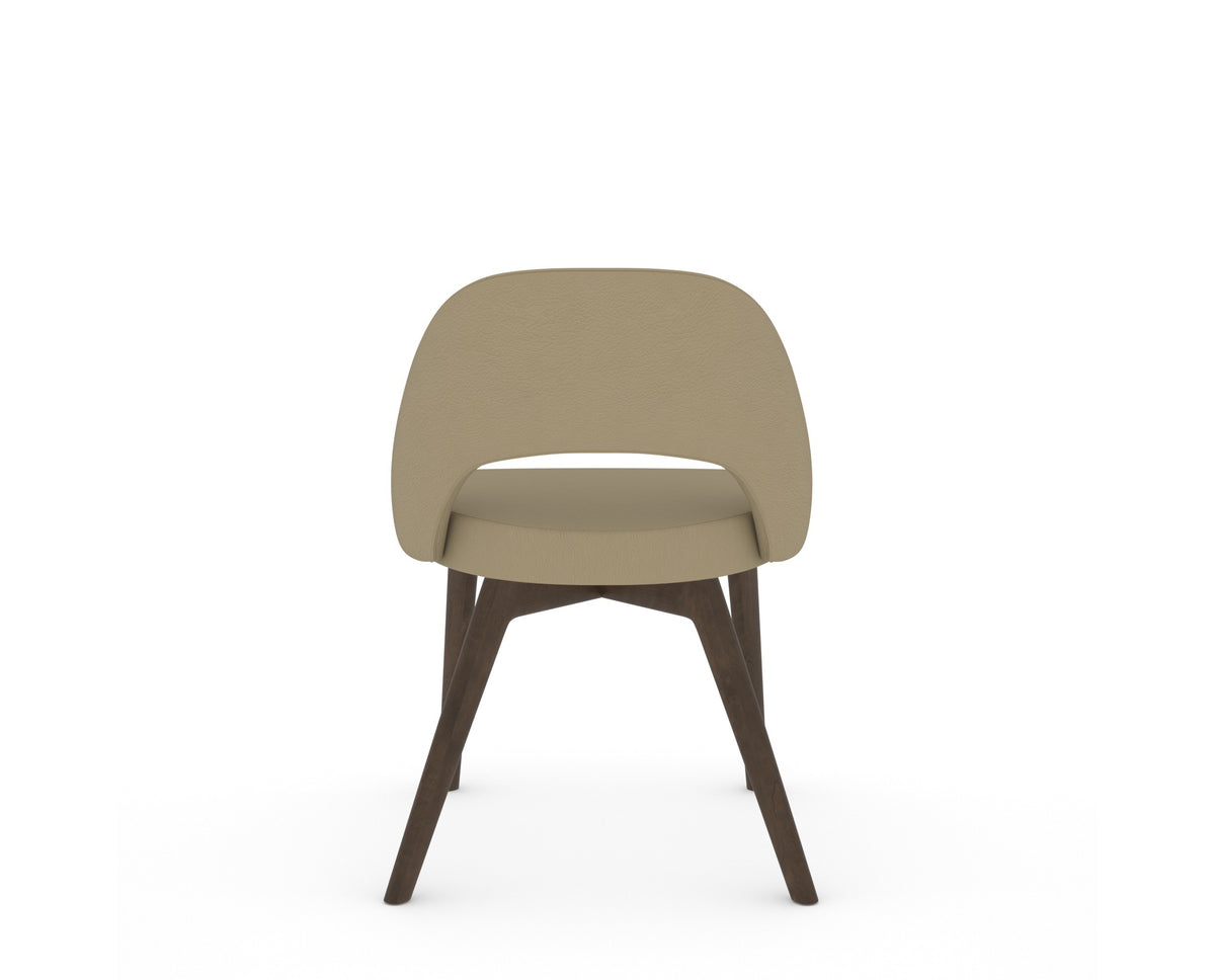 Canadel Downtown Curv Dining Chair in Hazelnut Washed, XY Faux Leather, back view