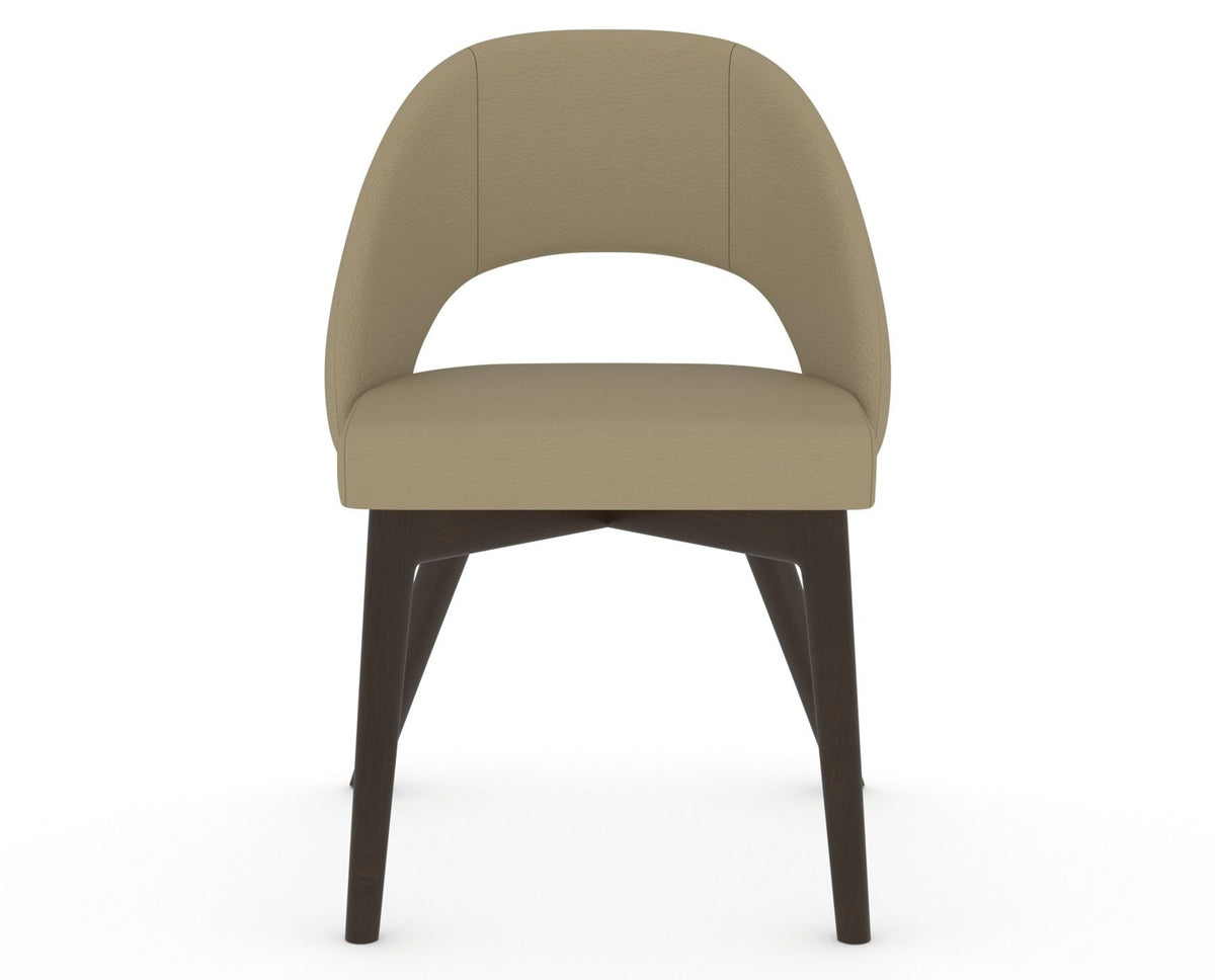 Canadel Downtown Curv Dining Chair in Davy's Grey, XY Faux Leather, front view
