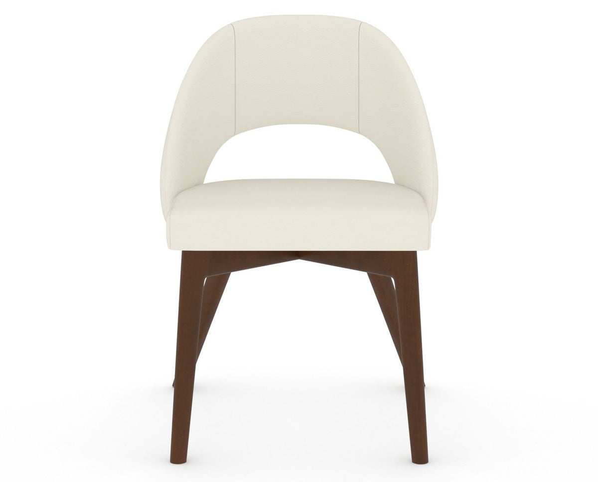 Canadel Downtown Curv Dining Chair in Cognac Washed, YJ Faux Leather, front view