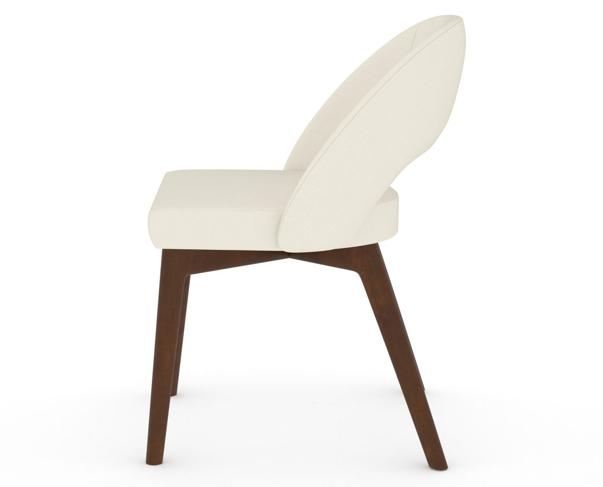 Canadel Downtown Curv Dining Chair in Cognac Washed, YJ Faux Leather, side view