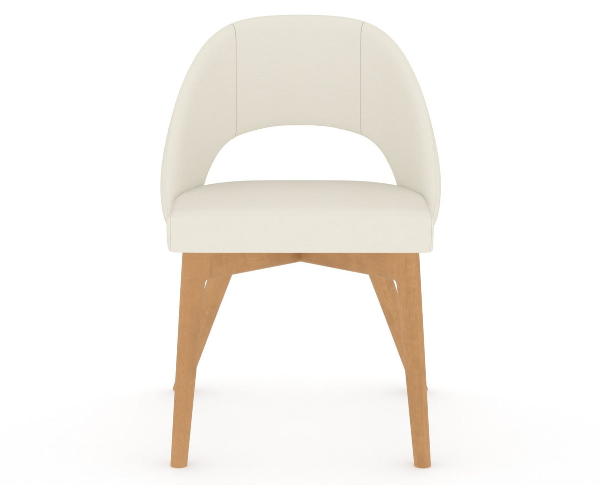 Canadel Downtown Curv Dining Chair in Caramel Washed, YJ Faux Leather, front view