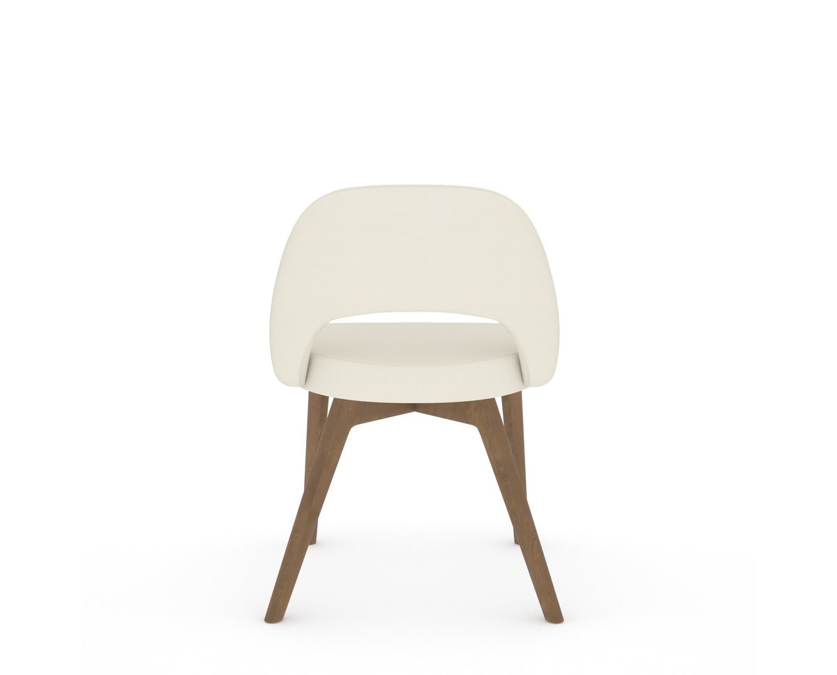 Canadel Downtown Curv Dining Chair in Pecan Washed, YJ Faux Leather, back view