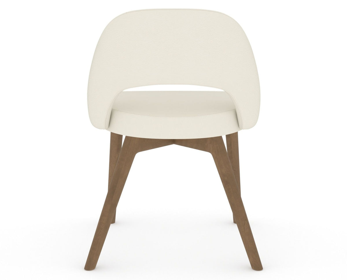Canadel Downtown Curv Dining Chair in Pecan Washed, YJ Faux Leather, back view