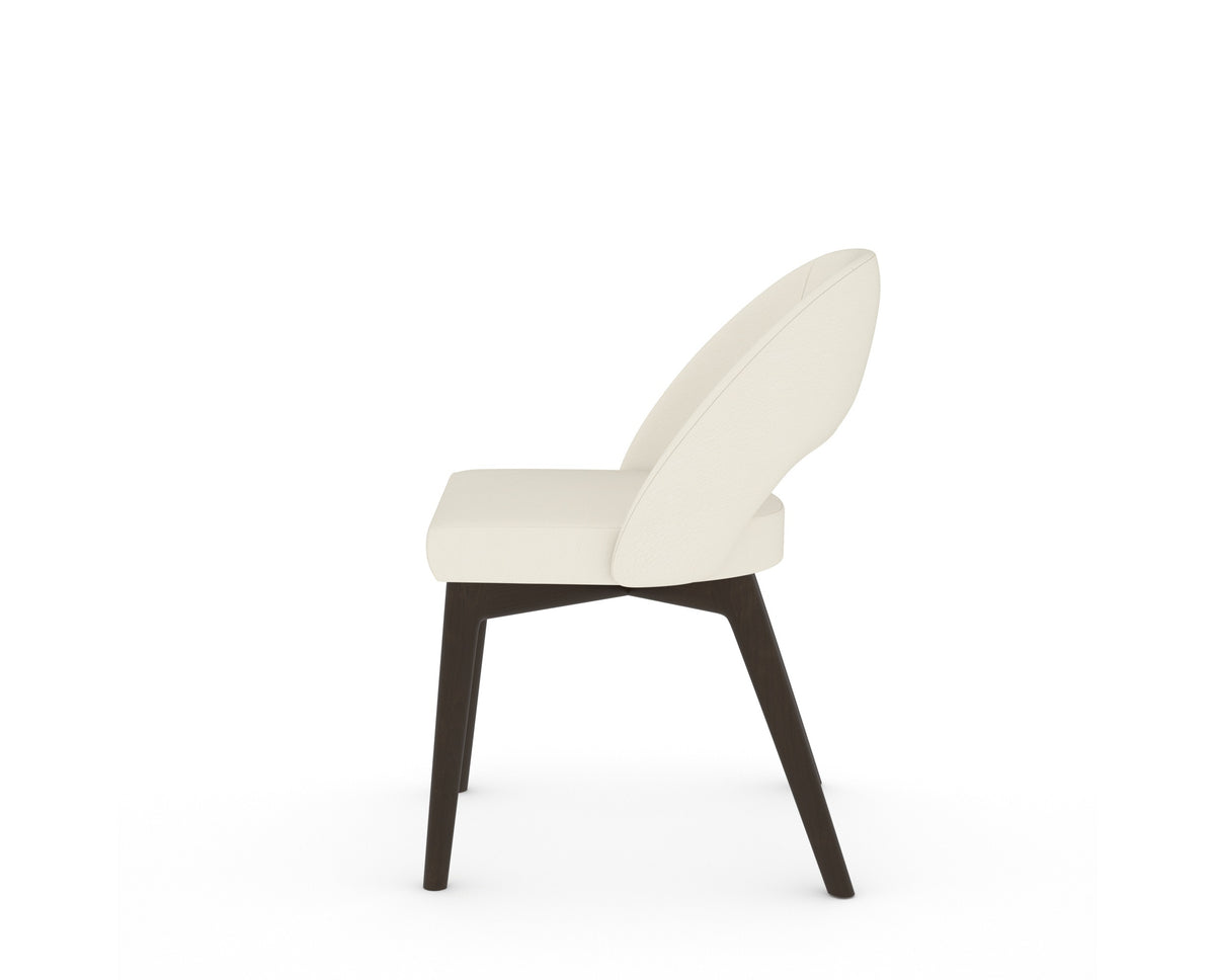 Canadel Downtown Curv Dining Chair in Davy's Grey, YJ Faux Leather, side view
