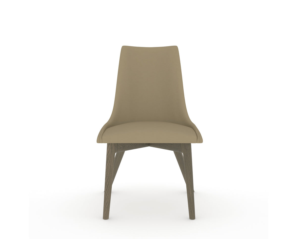 Canadel Downtown Trend Dining Chair in Shadow, XY Faux Leather, front view