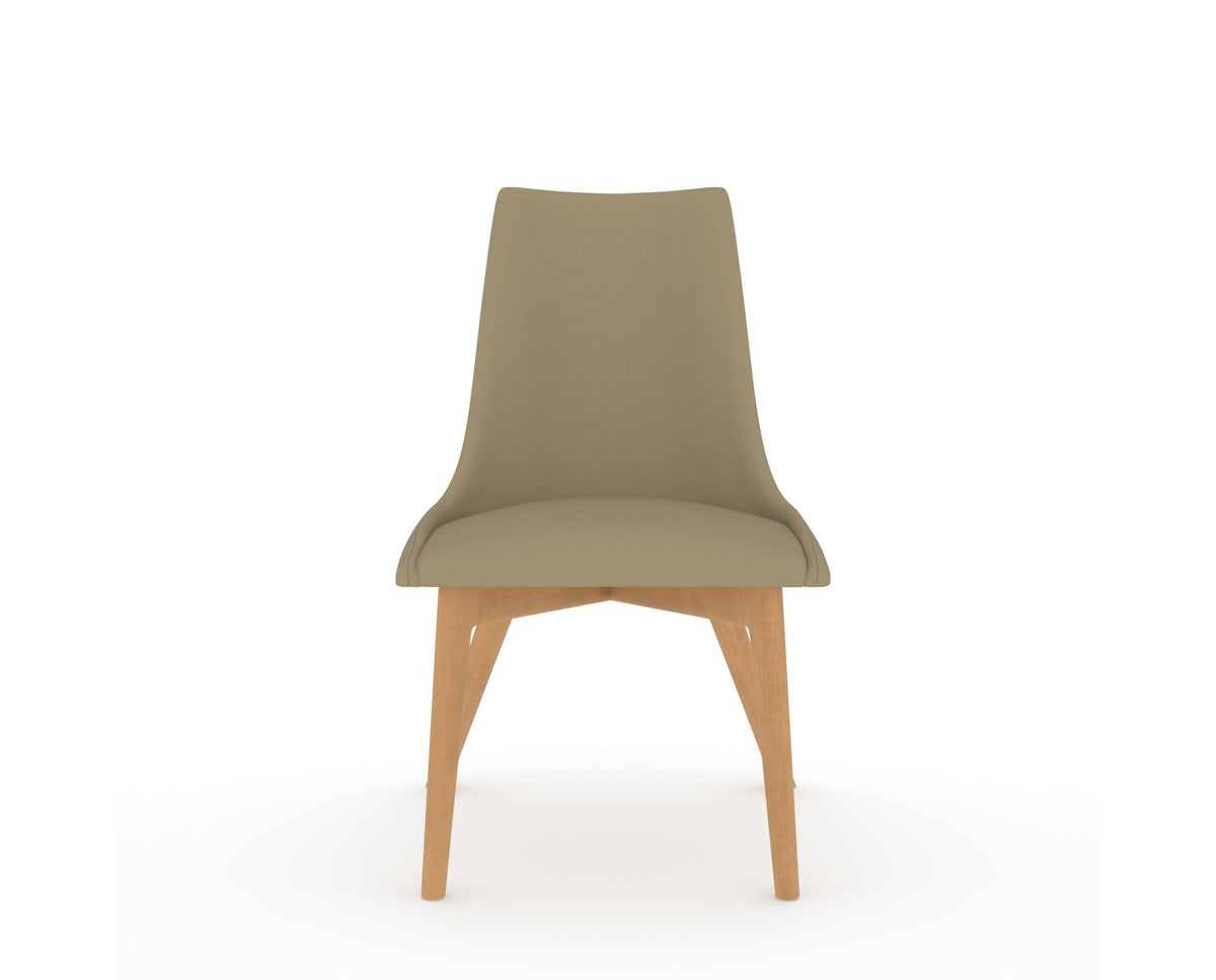 Canadel Downtown Trend Dining Chair in Caramel Washed, XY Faux Leather, front view