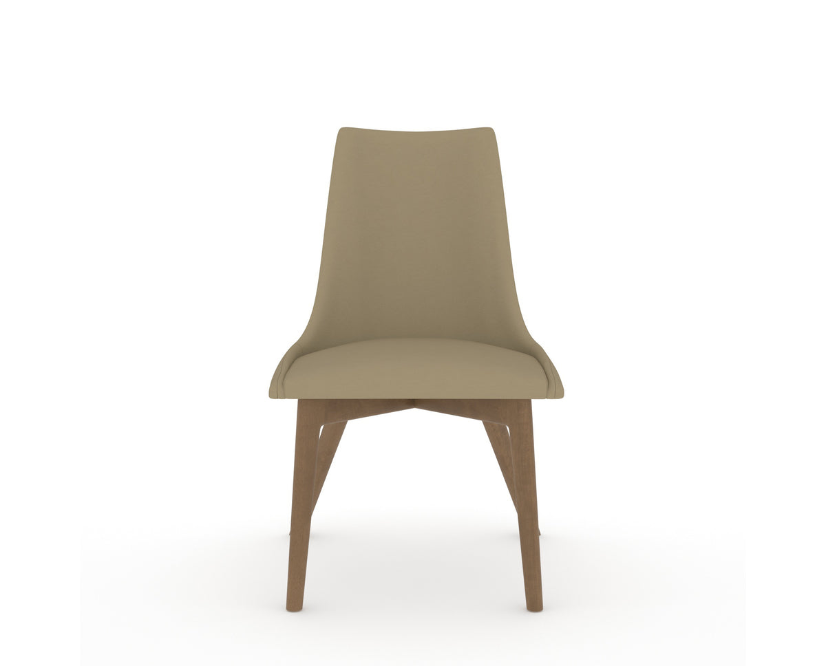 Canadel Downtown Trend Dining Chair in Pecan Washed, XY Faux Leather, front view