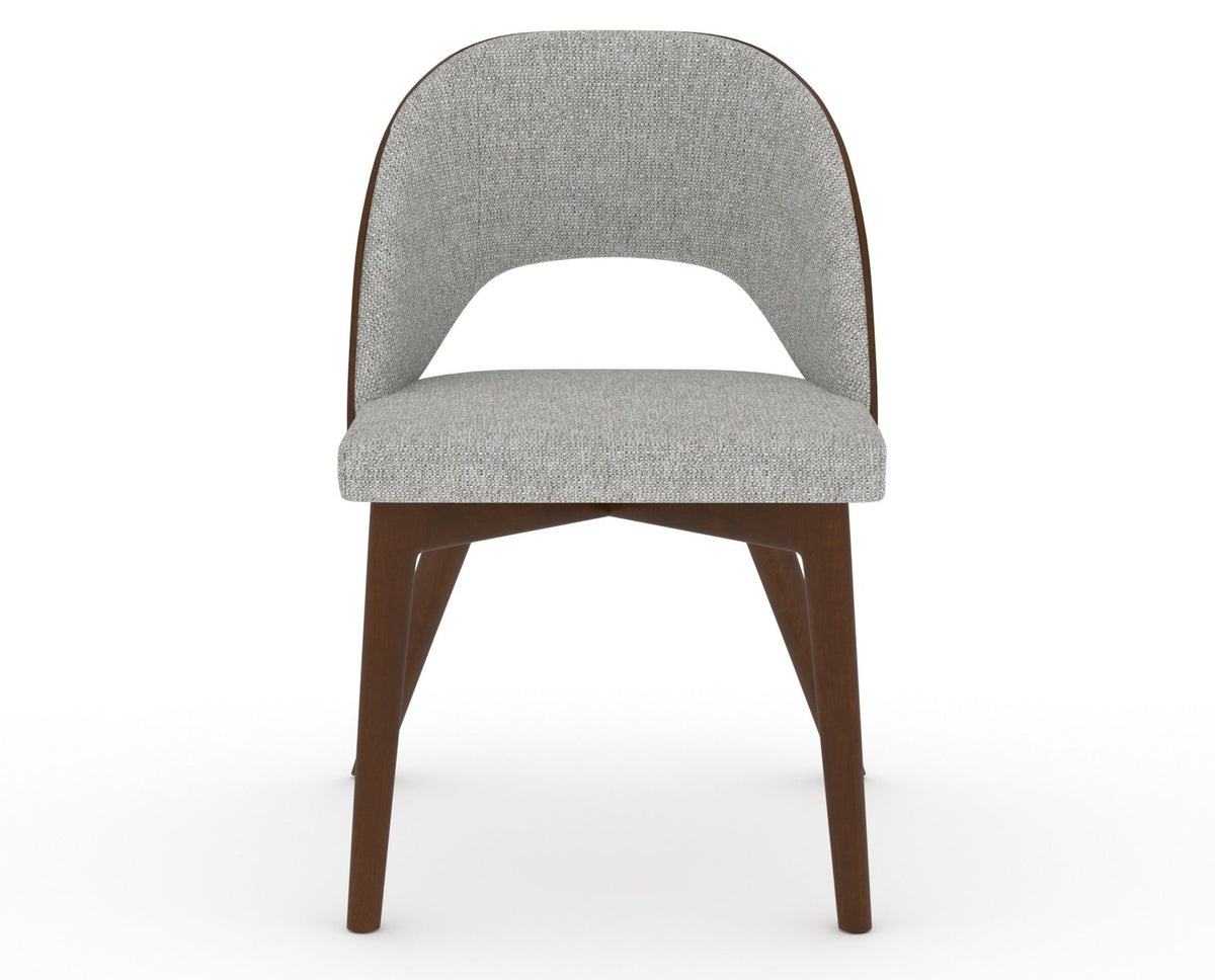 Canadel Downtown Ply Dining Chair in Cognac Washed, 7C Fabric, front view