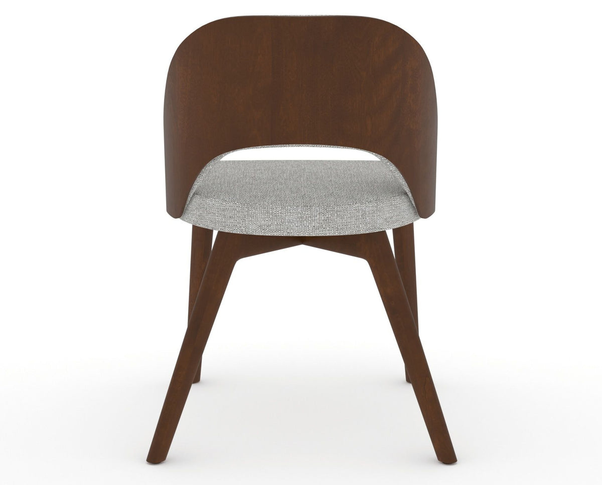 Canadel Downtown Ply Dining Chair in Cognac Washed, 7C Fabric, back view