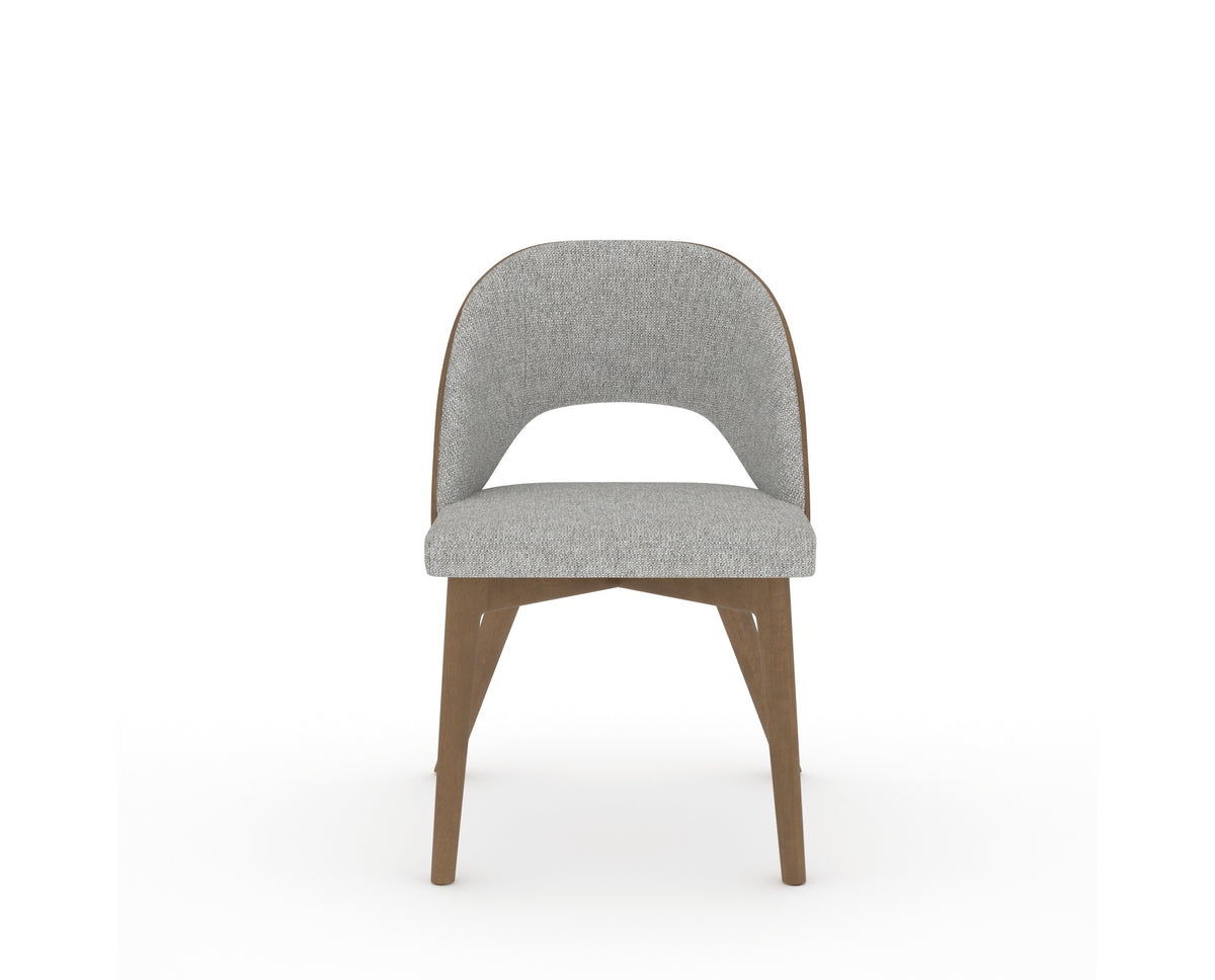 Canadel Downtown Ply Dining Chair in Pecan Washed, 7C Fabric, front view