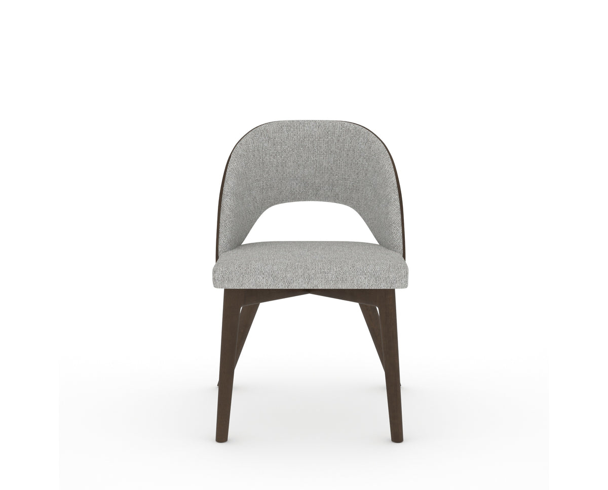 Canadel Downtown Ply Dining Chair in Hazelnut Washed, 7C Fabric, front view