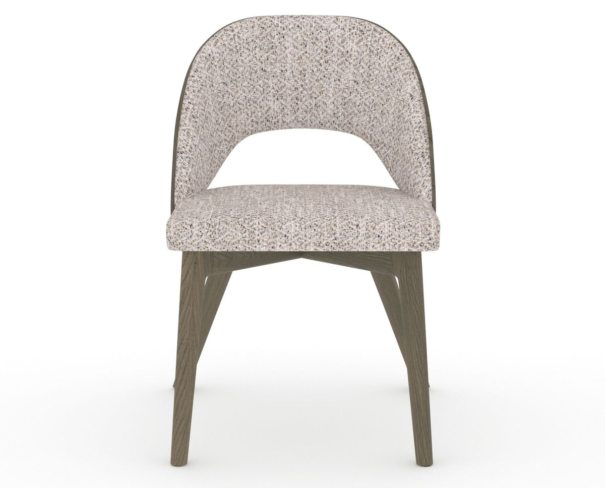 Canadel Downtown Ply Dining Chair in Shadow, FP Crypton®, front view