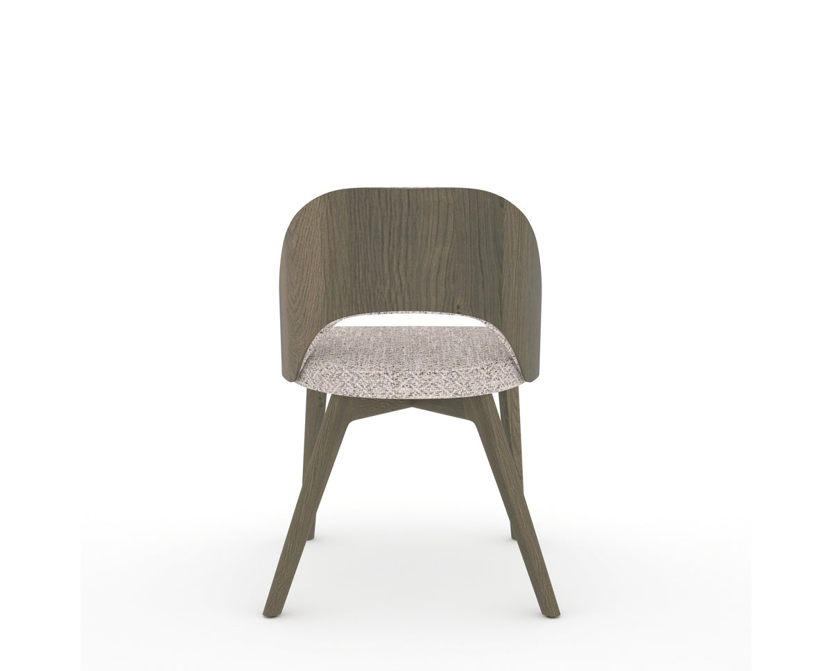 Canadel Downtown Ply Dining Chair in Shadow, FP Crypton®, back view