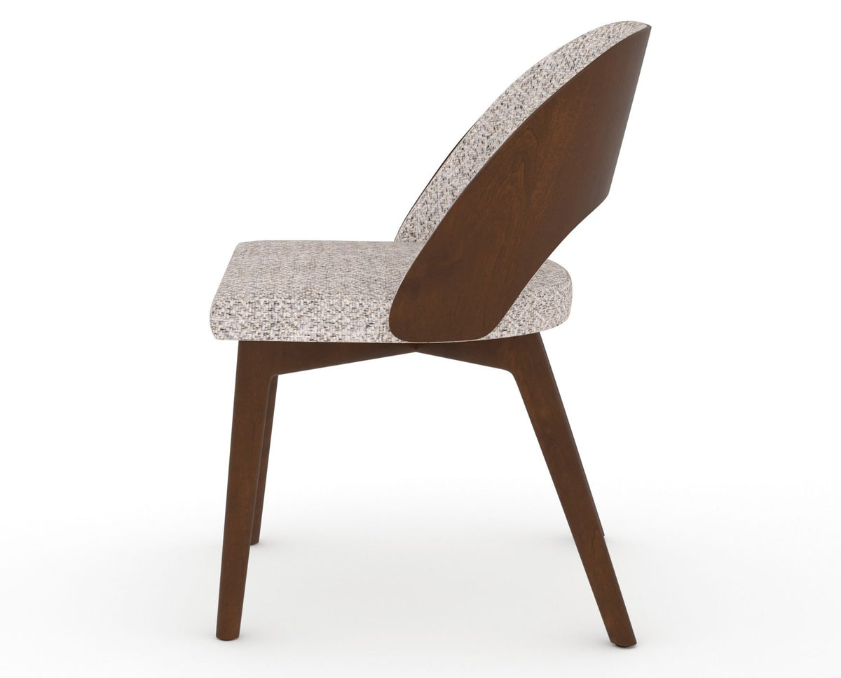 Canadel Downtown Ply Dining Chair in Cognac Washed, FP Crypton®, side view