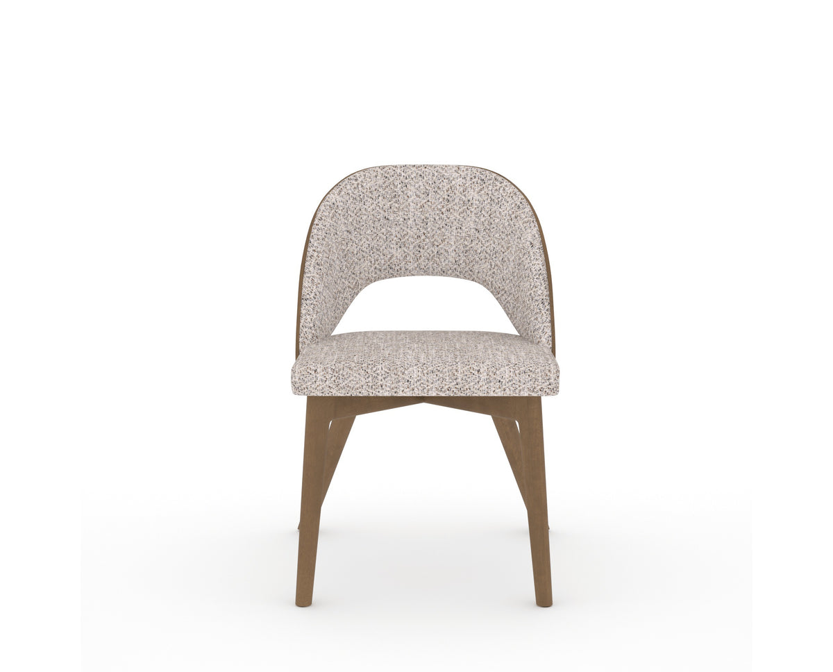 Canadel Downtown Ply Dining Chair in Pecan Washed, FP Crypton®, front view