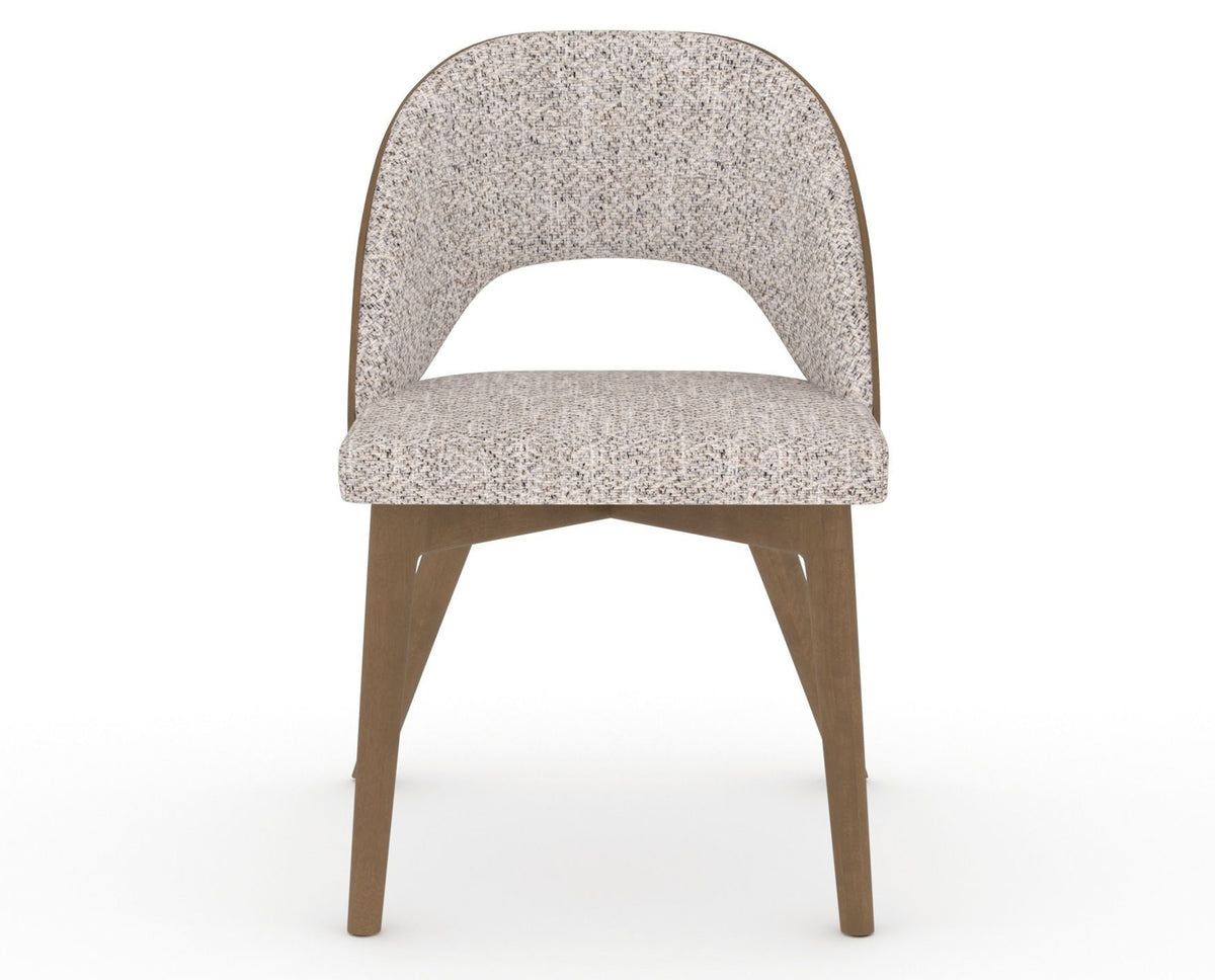 Canadel Downtown Ply Dining Chair in Pecan Washed, FP Crypton®, front view