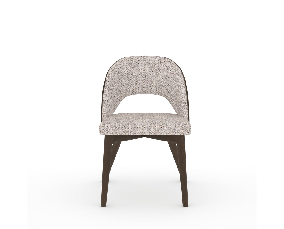 Canadel Downtown Ply Dining Chair in Hazelnut Washed, FP Crypton®, front view