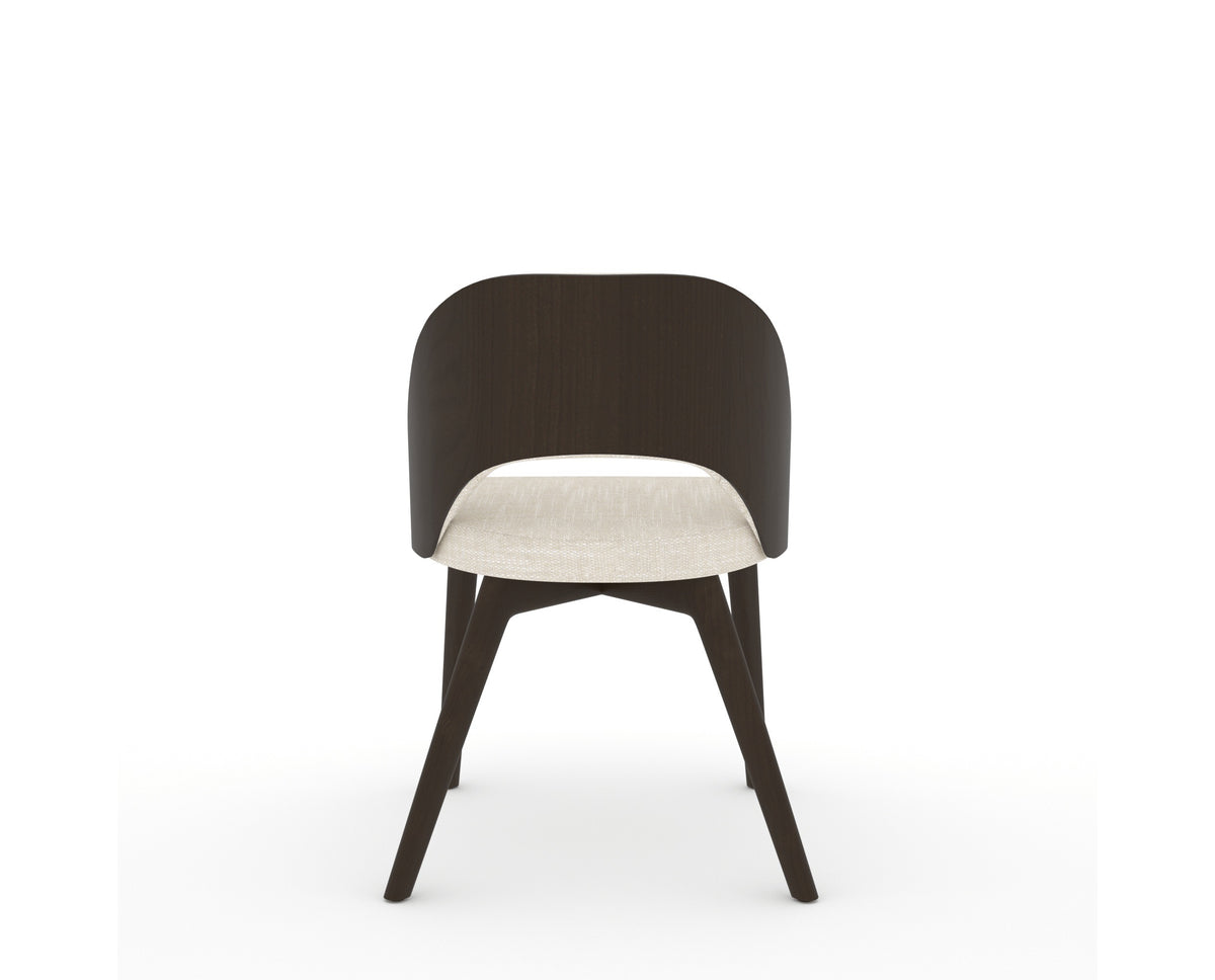 Canadel Downtown Ply Dining Chair in Davy's Grey, FT InsideOut®, back view