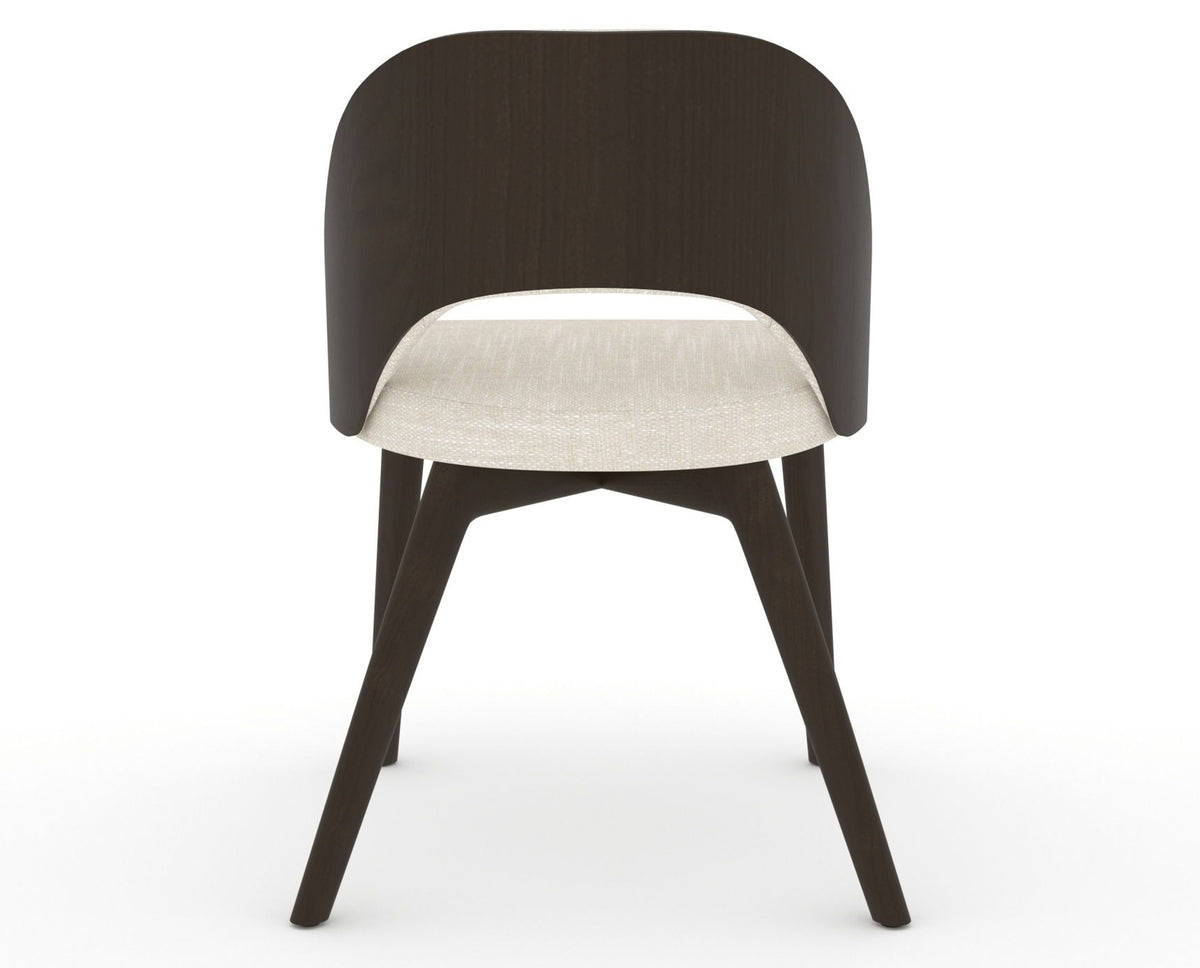 Canadel Downtown Ply Dining Chair in Davy's Grey, FT InsideOut®, back view