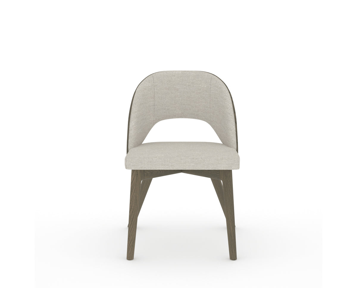 Canadel Downtown Ply Dining Chair in Shadow, TB Fabric, front view