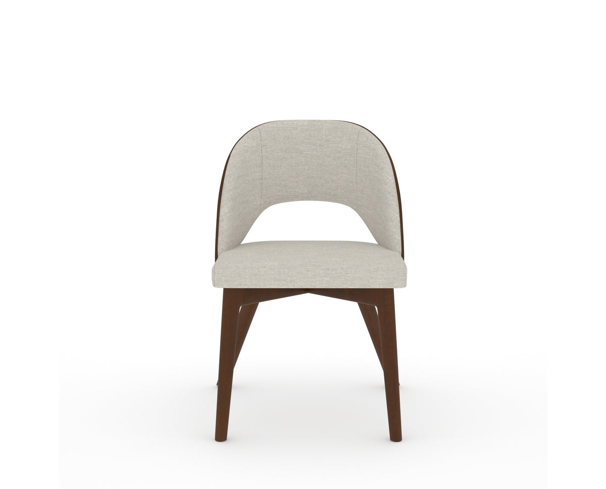 Canadel Downtown Ply Dining Chair in Cognac Washed, TB Fabric, front view