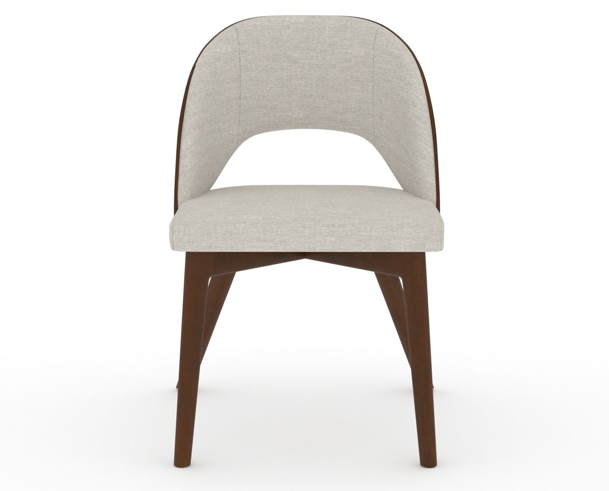 Canadel Downtown Ply Dining Chair in Cognac Washed, TB Fabric, front view