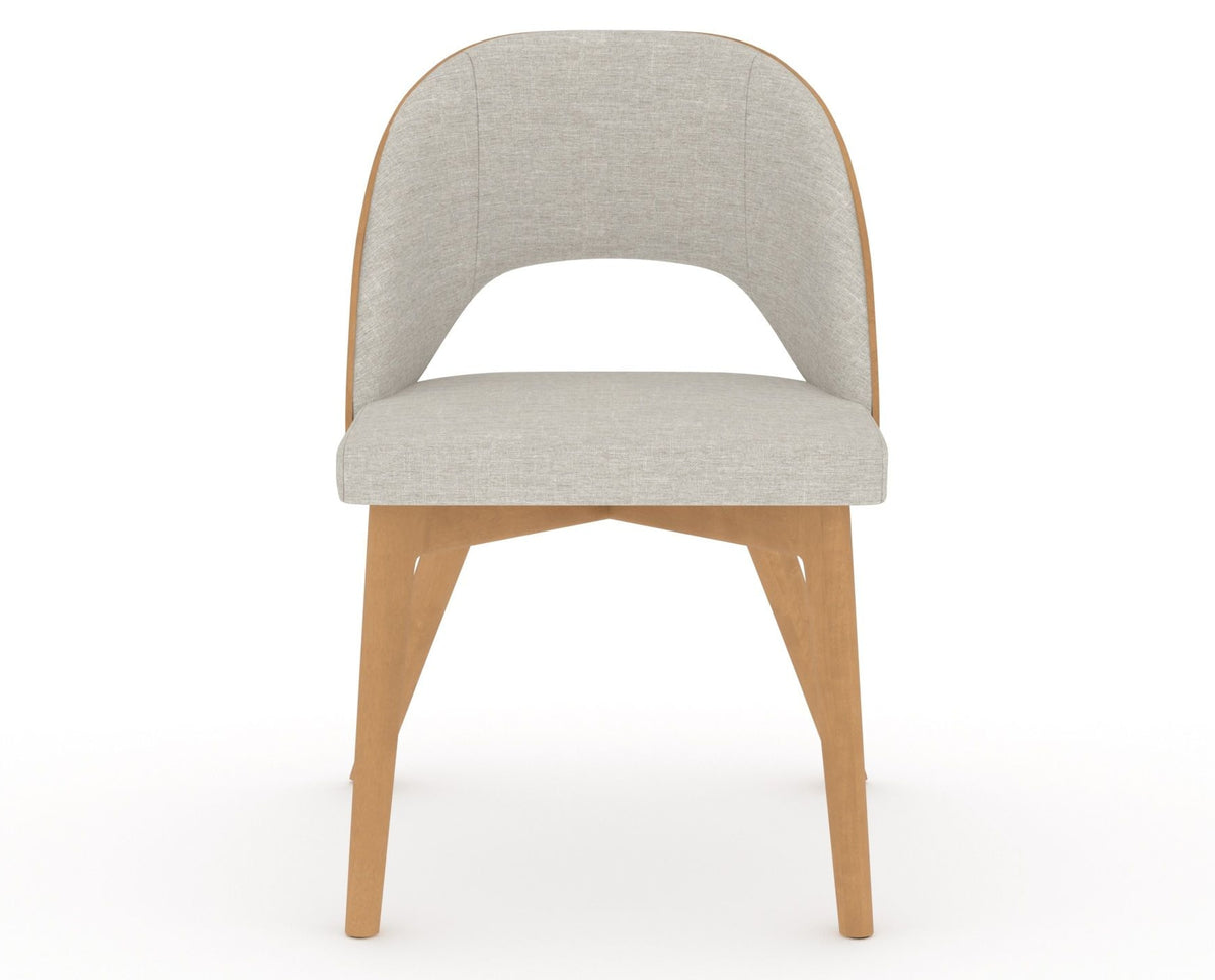 Canadel Downtown Ply Dining Chair in Caramel Washed, TB Fabric, front view