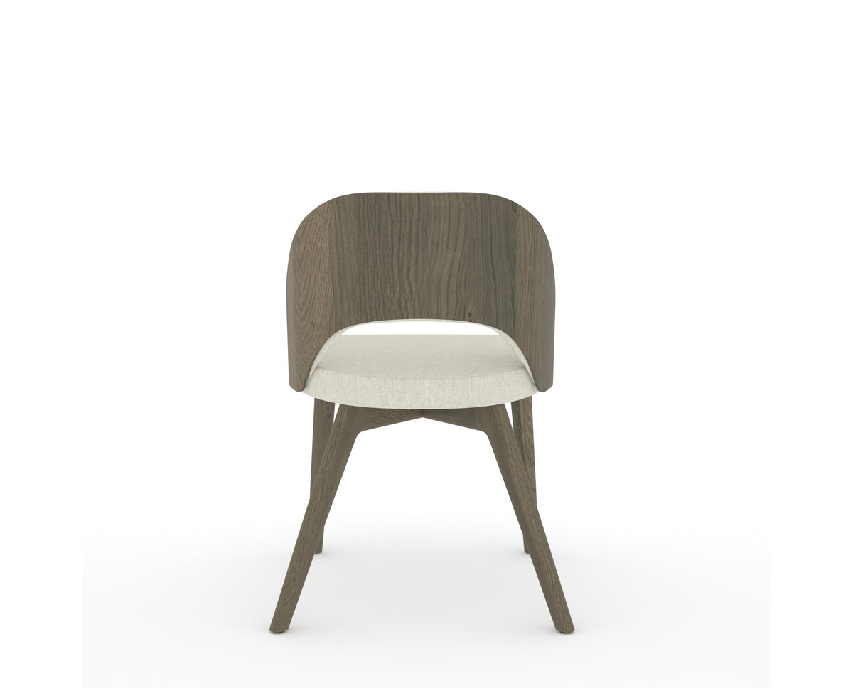 Canadel Downtown Ply Dining Chair in Shadow, TW Fabric, back view