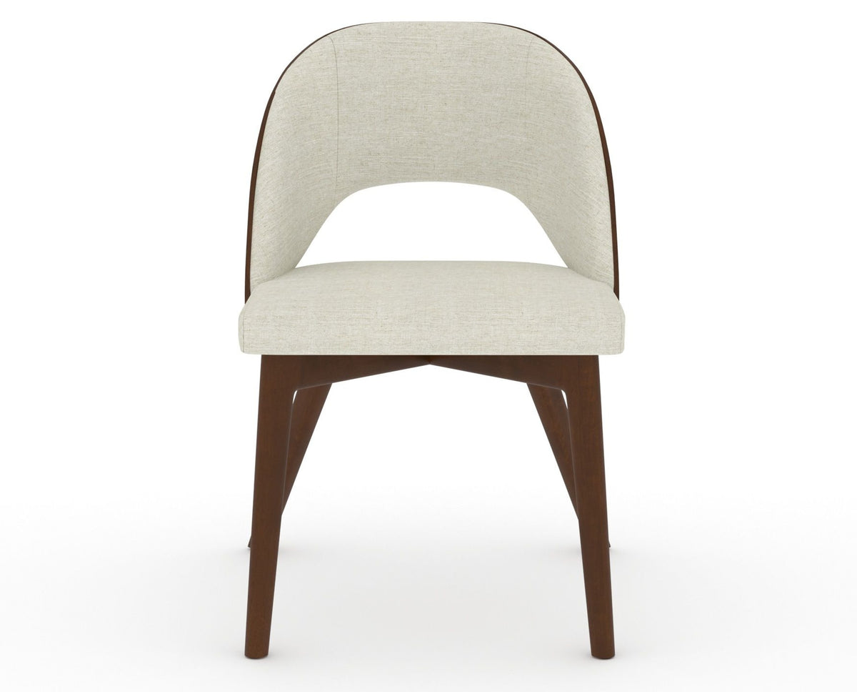 Canadel Downtown Ply Dining Chair in Cognac Washed, TW Fabric, front view