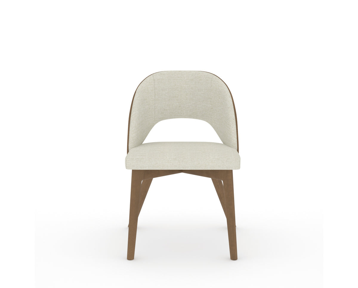 Canadel Downtown Ply Dining Chair in Pecan Washed, TW Fabric, front view