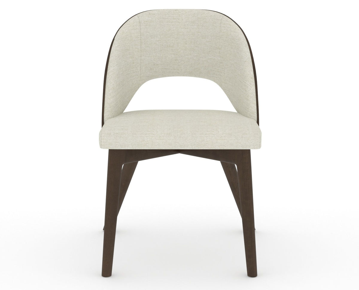 Canadel Downtown Ply Dining Chair in Hazelnut Washed, TW Fabric, front view